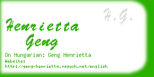 henrietta geng business card